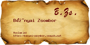 Bányai Zsombor névjegykártya